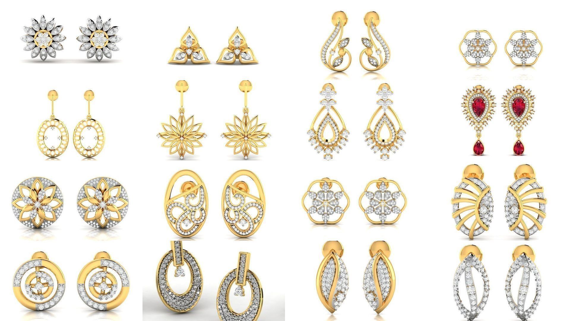 100 LIGHT WT EARRINGS  3D Model Collection_7