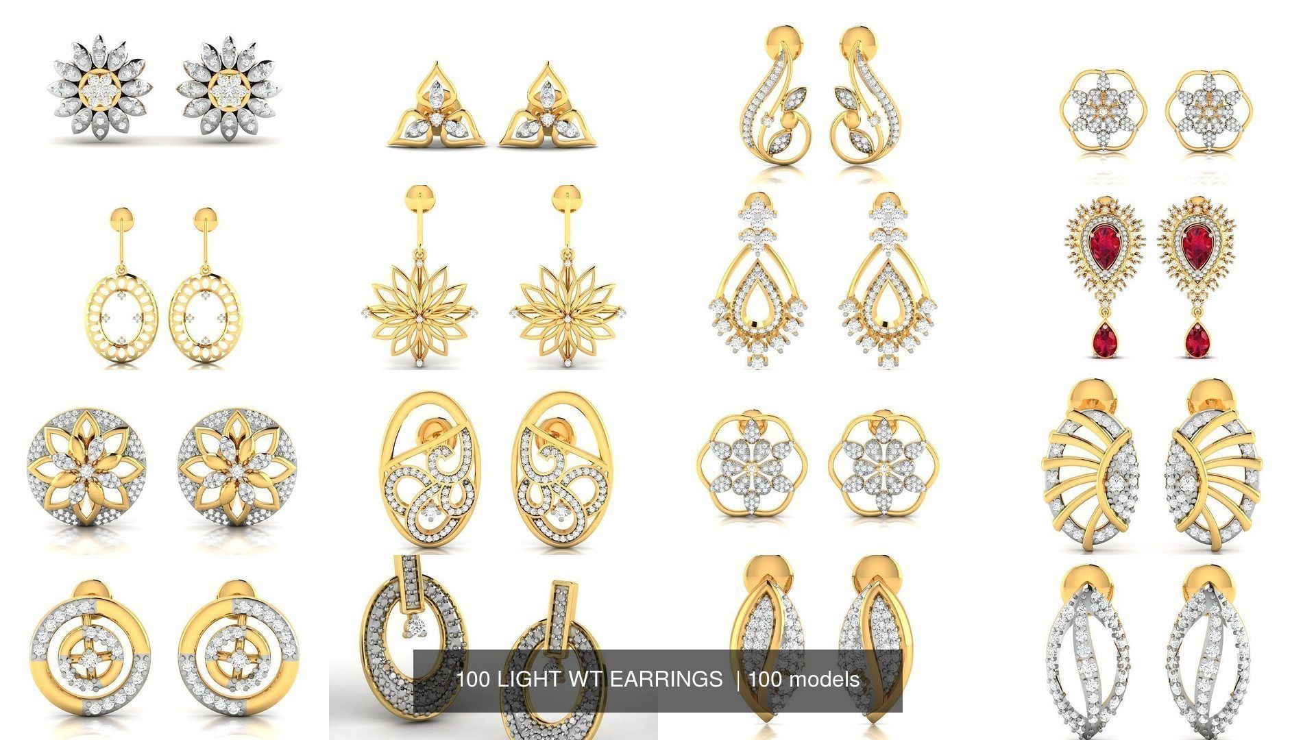 100 LIGHT WT EARRINGS  3D Model Collection_6