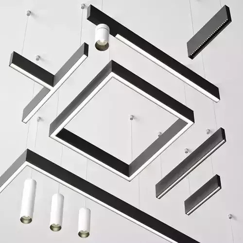 Reggiani set 2 suspended light fixture with pendants