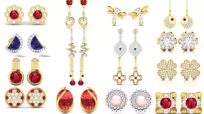 98 LIGHT WT EARRINGS  3D Model Collection