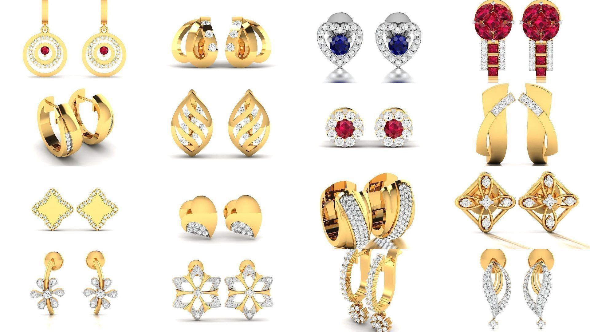 98 LIGHT WT EARRINGS  3D Model Collection_3