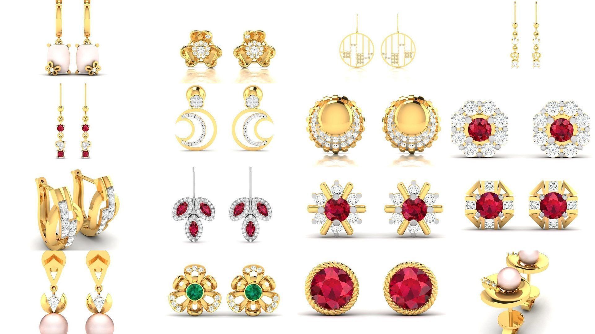 98 LIGHT WT EARRINGS  3D Model Collection_2
