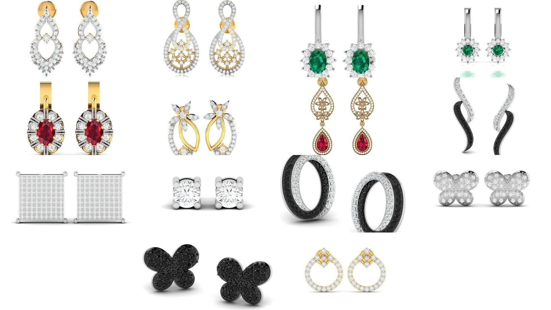 98 LIGHT WT EARRINGS  3D Model Collection_4