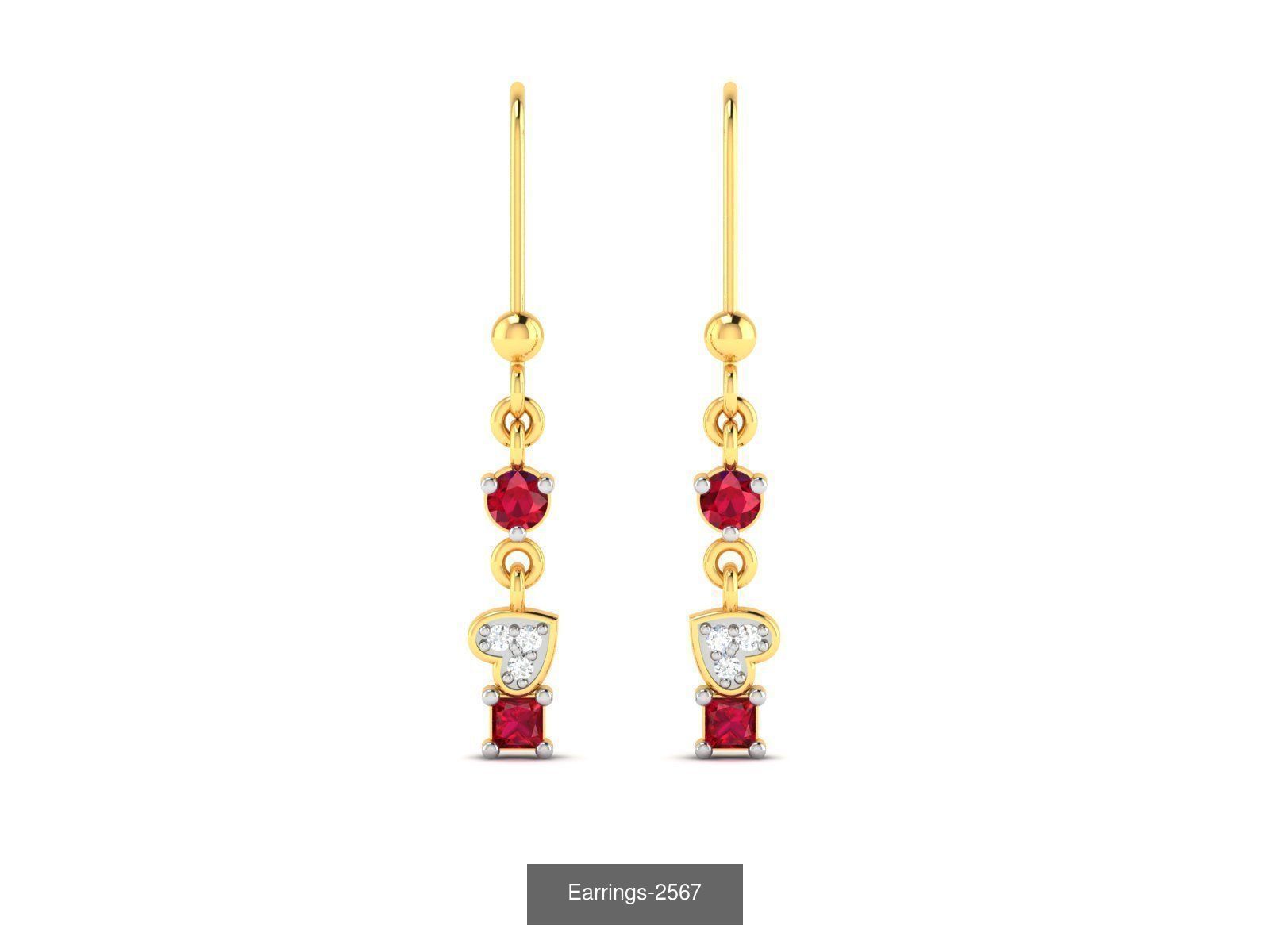 98 LIGHT WT EARRINGS  3D Model Collection_58