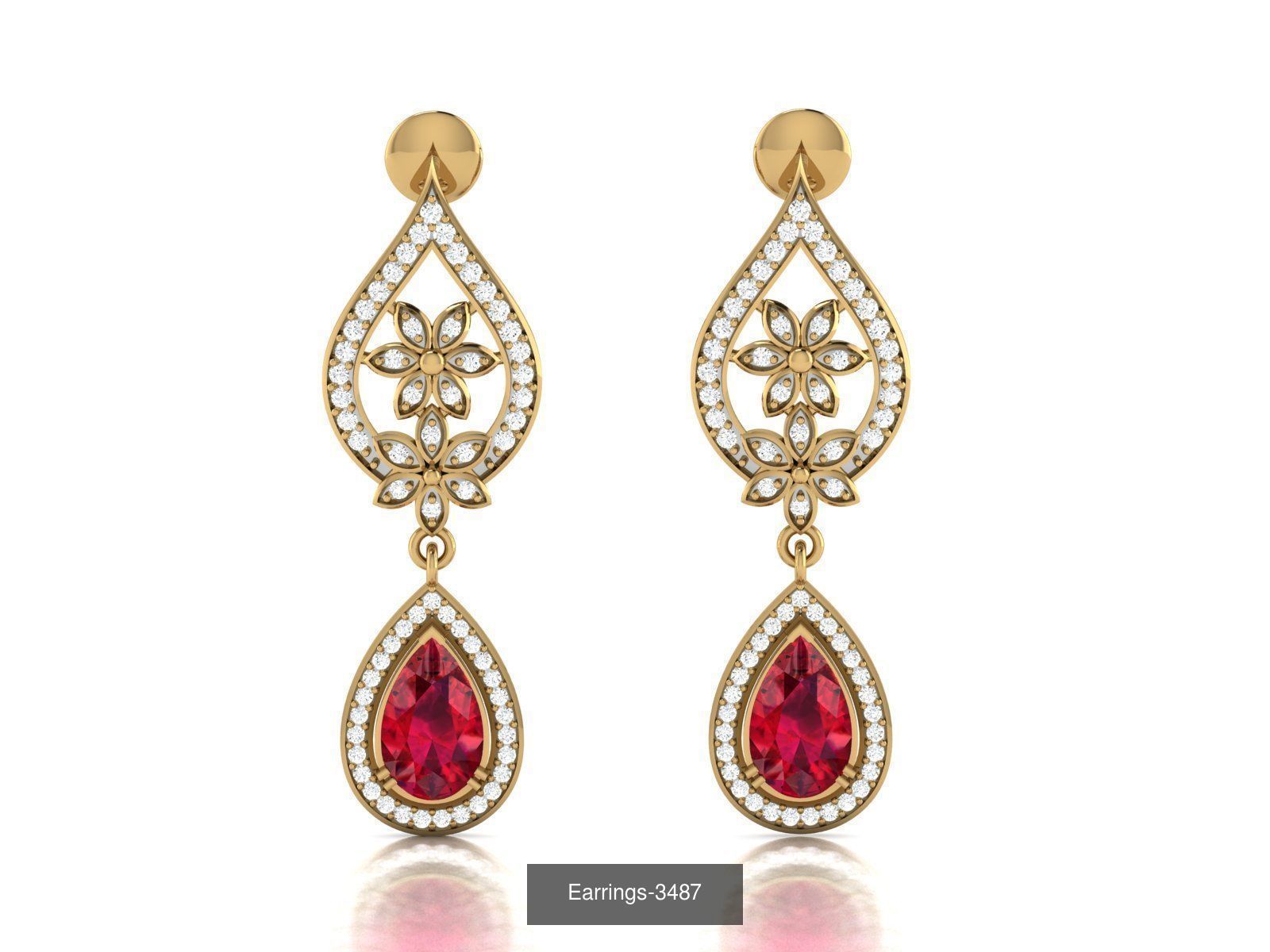 98 LIGHT WT EARRINGS  3D Model Collection_92