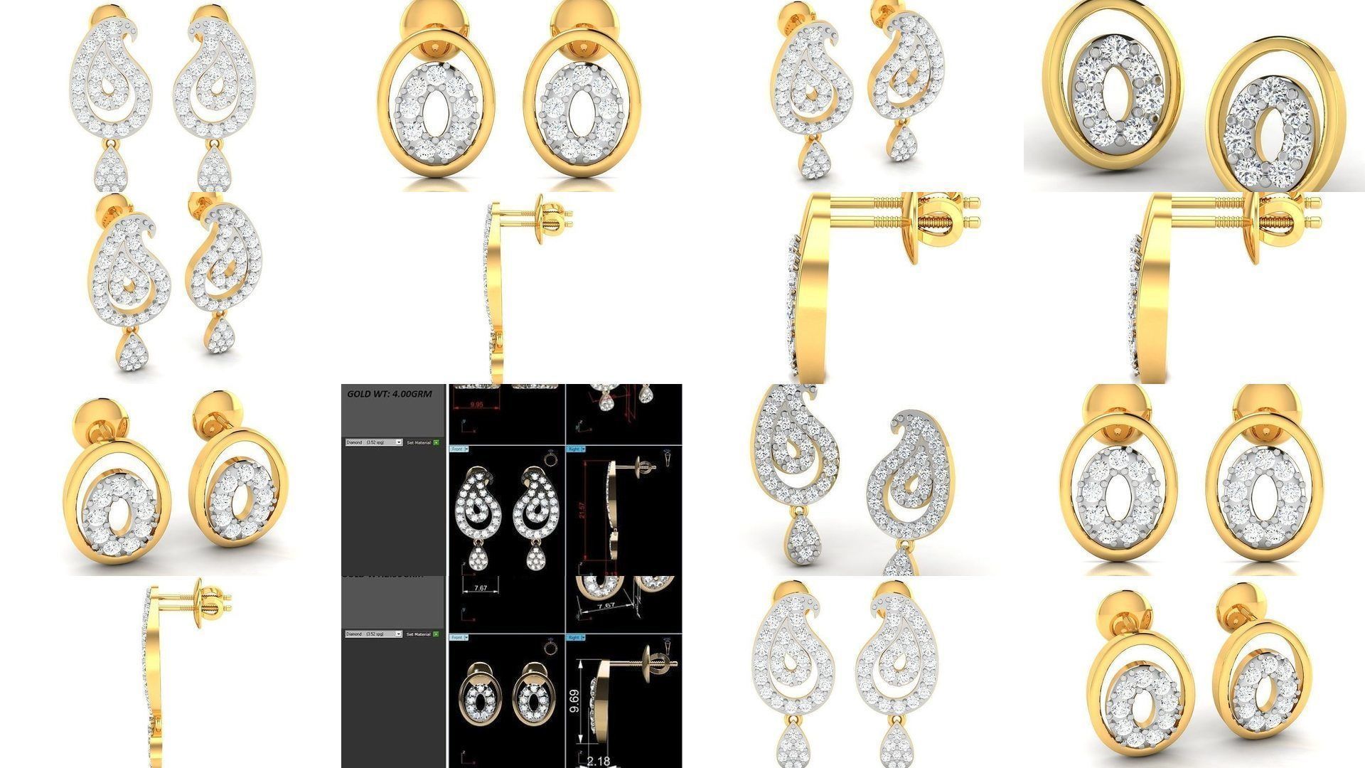 98 LIGHT WT EARRINGS  3D Model Collection_5