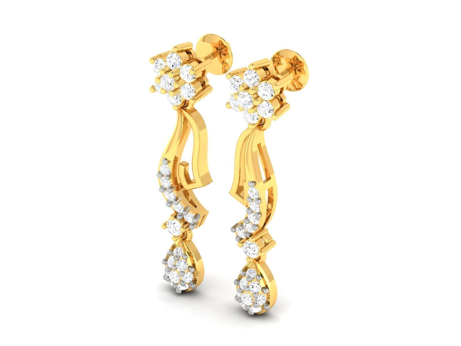 Women earrings 3dm render detail 3D print model 3D print model_4