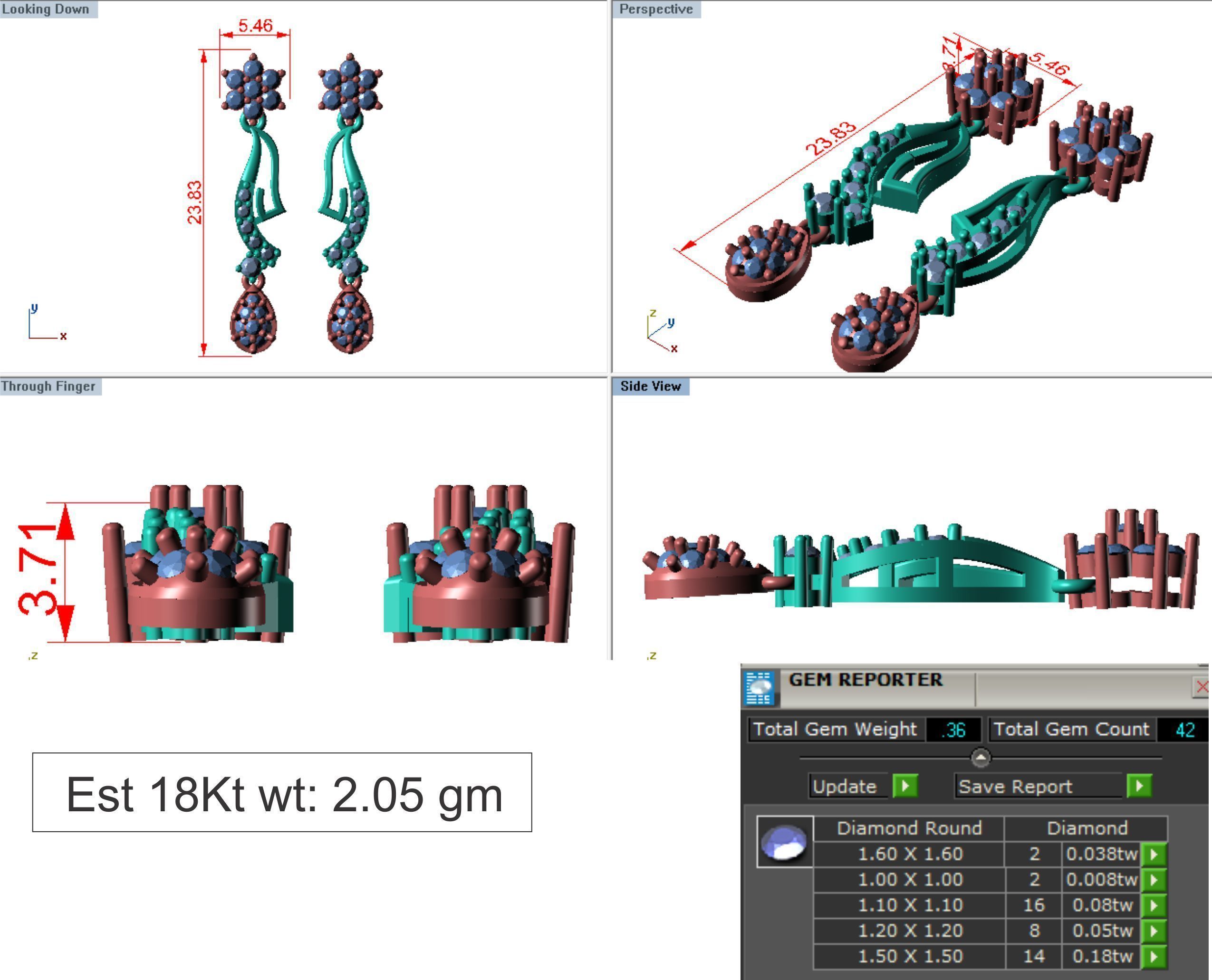 Women earrings 3dm render detail 3D print model 3D print model_6