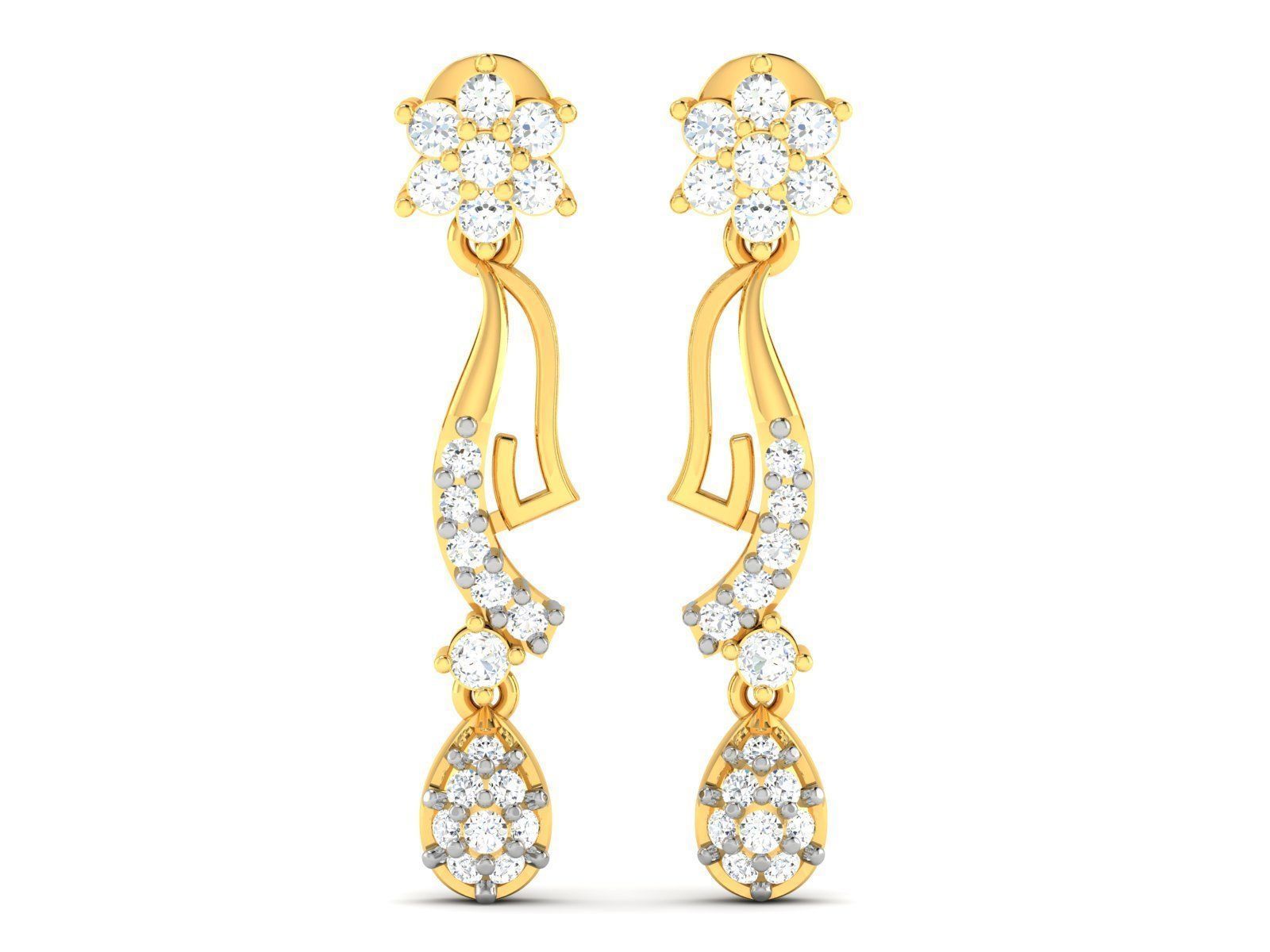 Women earrings 3dm render detail 3D print model 3D print model_1