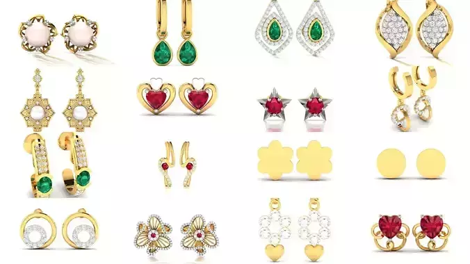 100 LIGHT WT EARRINGS  3D Model Collection
