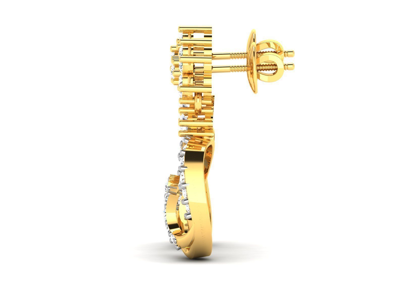 Women earrings 3dm render detail 3D print model 3D print model_5