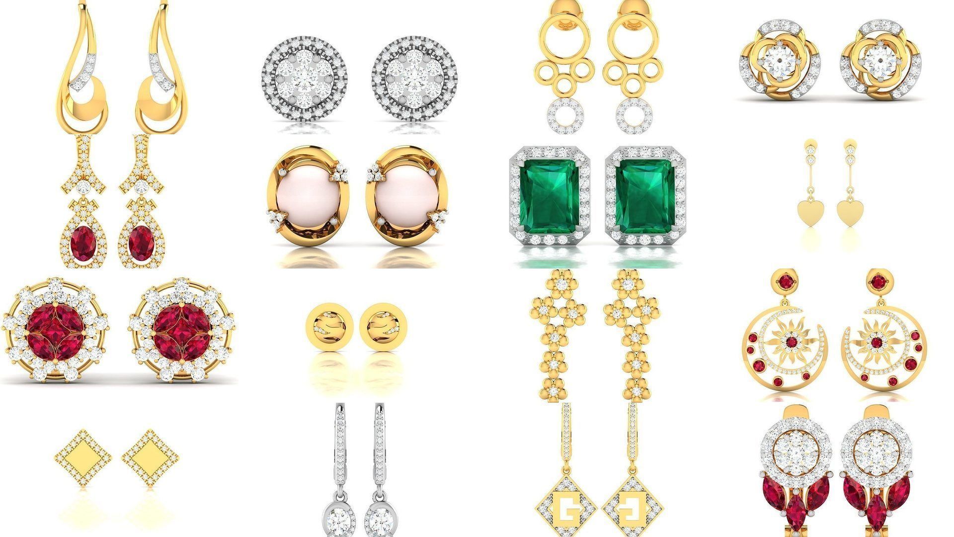 98 LIGHT WT EARRINGS 3D Model Collection_7