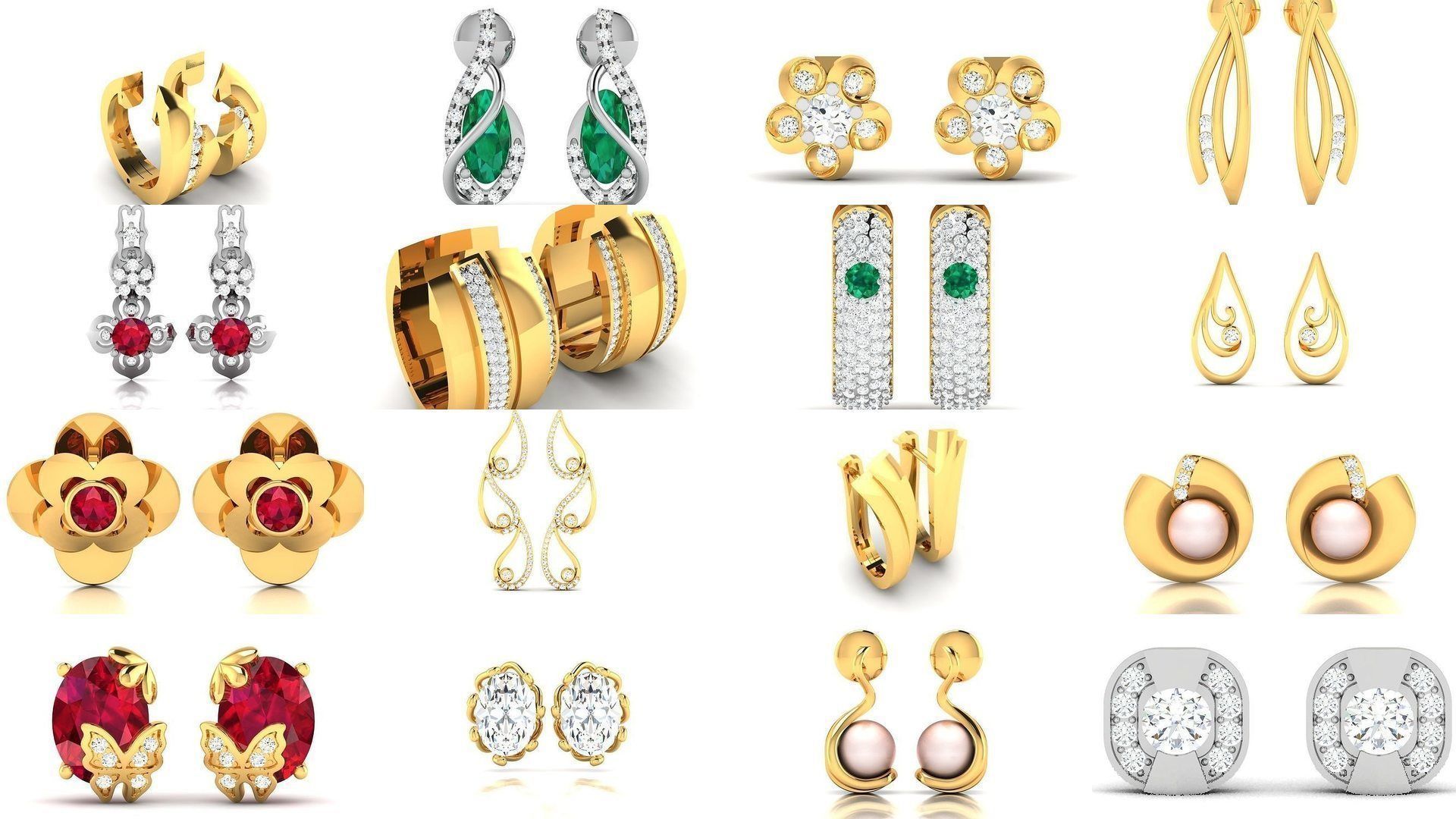 98 LIGHT WT EARRINGS 3D Model Collection_4