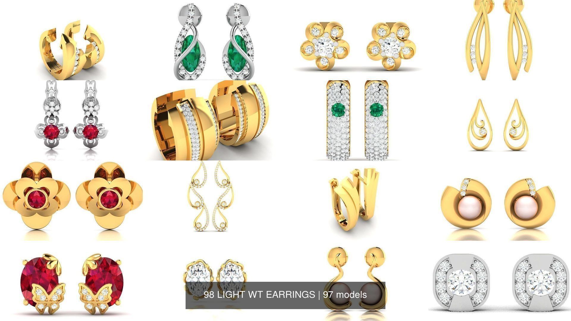 98 LIGHT WT EARRINGS 3D Model Collection_6