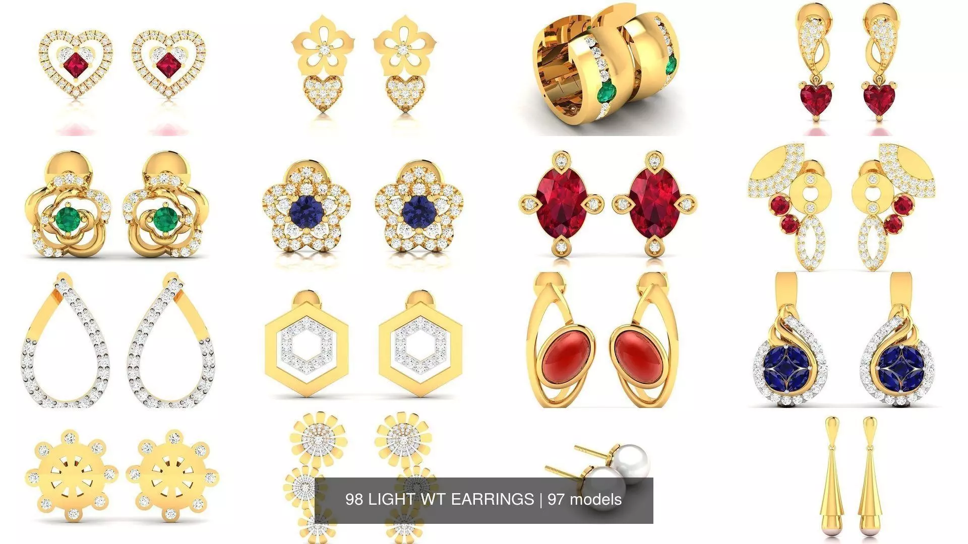 98 LIGHT WT EARRINGS 3D Model Collection_1
