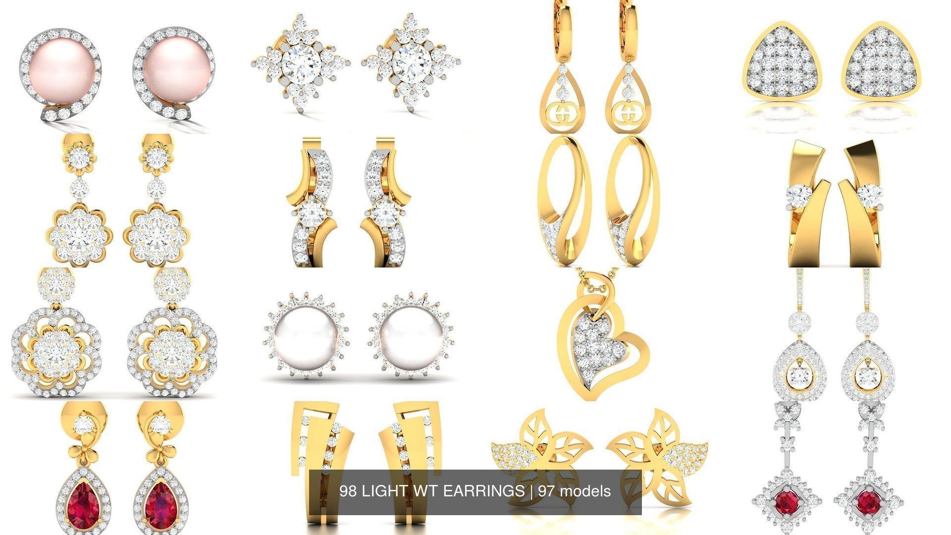 98 LIGHT WT EARRINGS 3D Model Collection_13