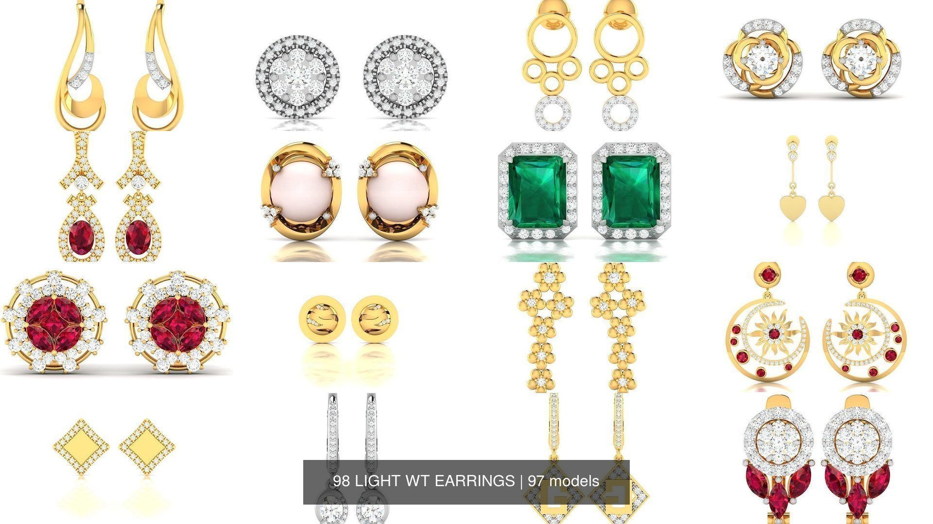 98 LIGHT WT EARRINGS 3D Model Collection_11