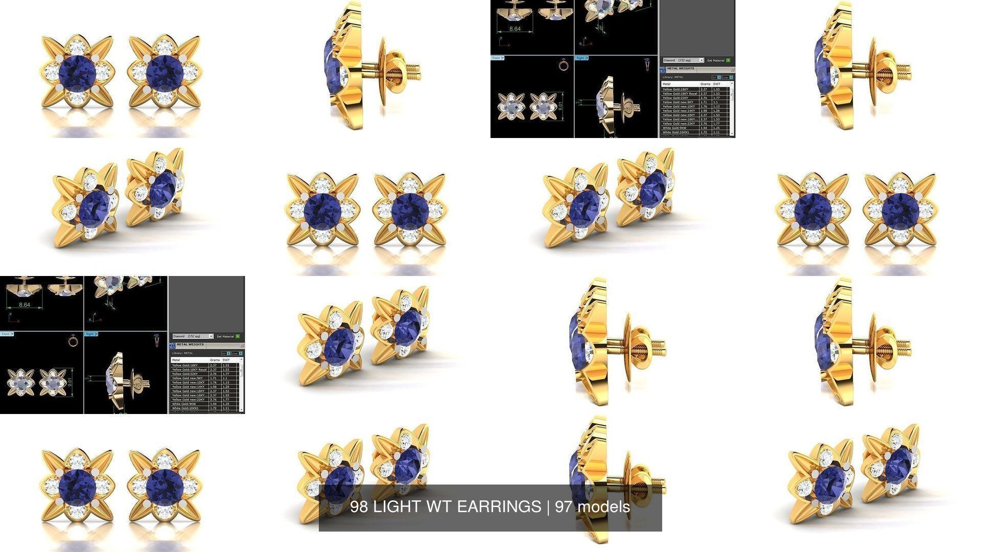 98 LIGHT WT EARRINGS 3D Model Collection_15