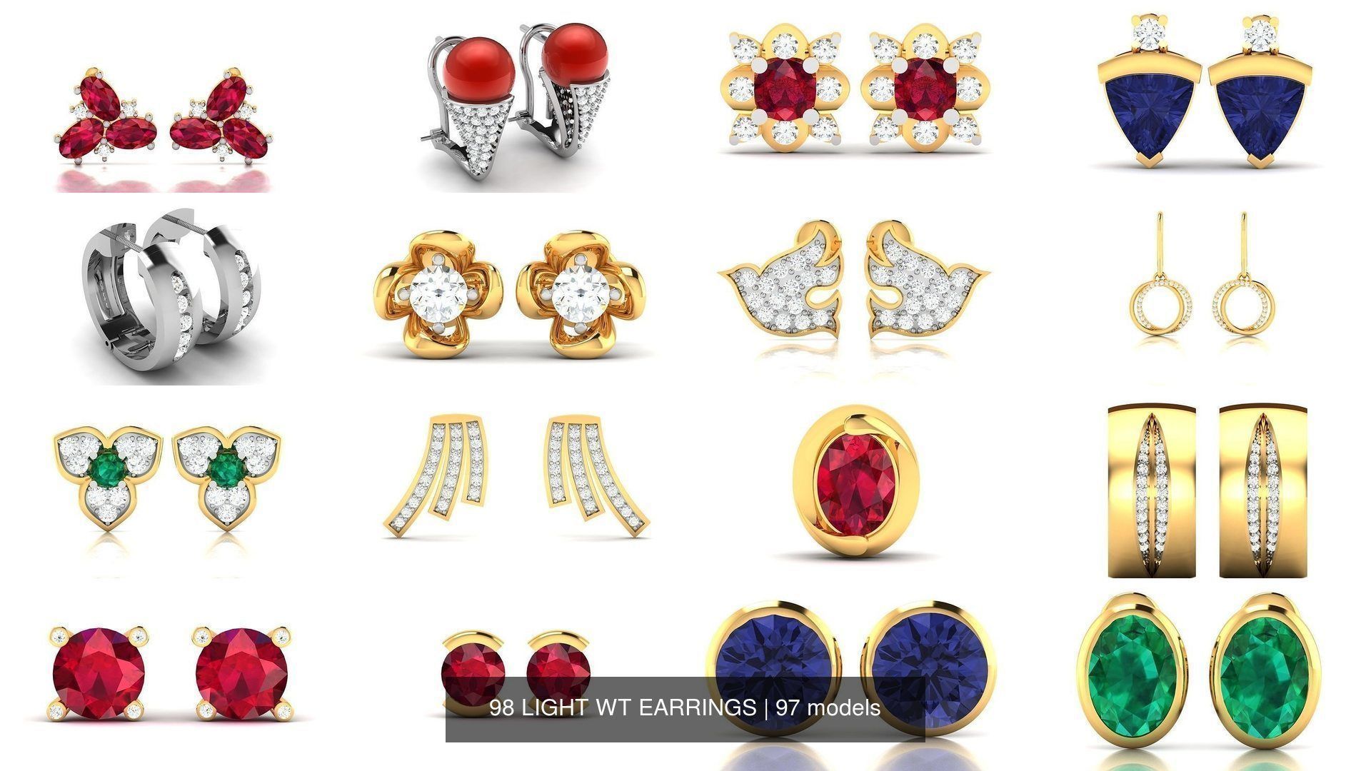 98 LIGHT WT EARRINGS 3D Model Collection_3