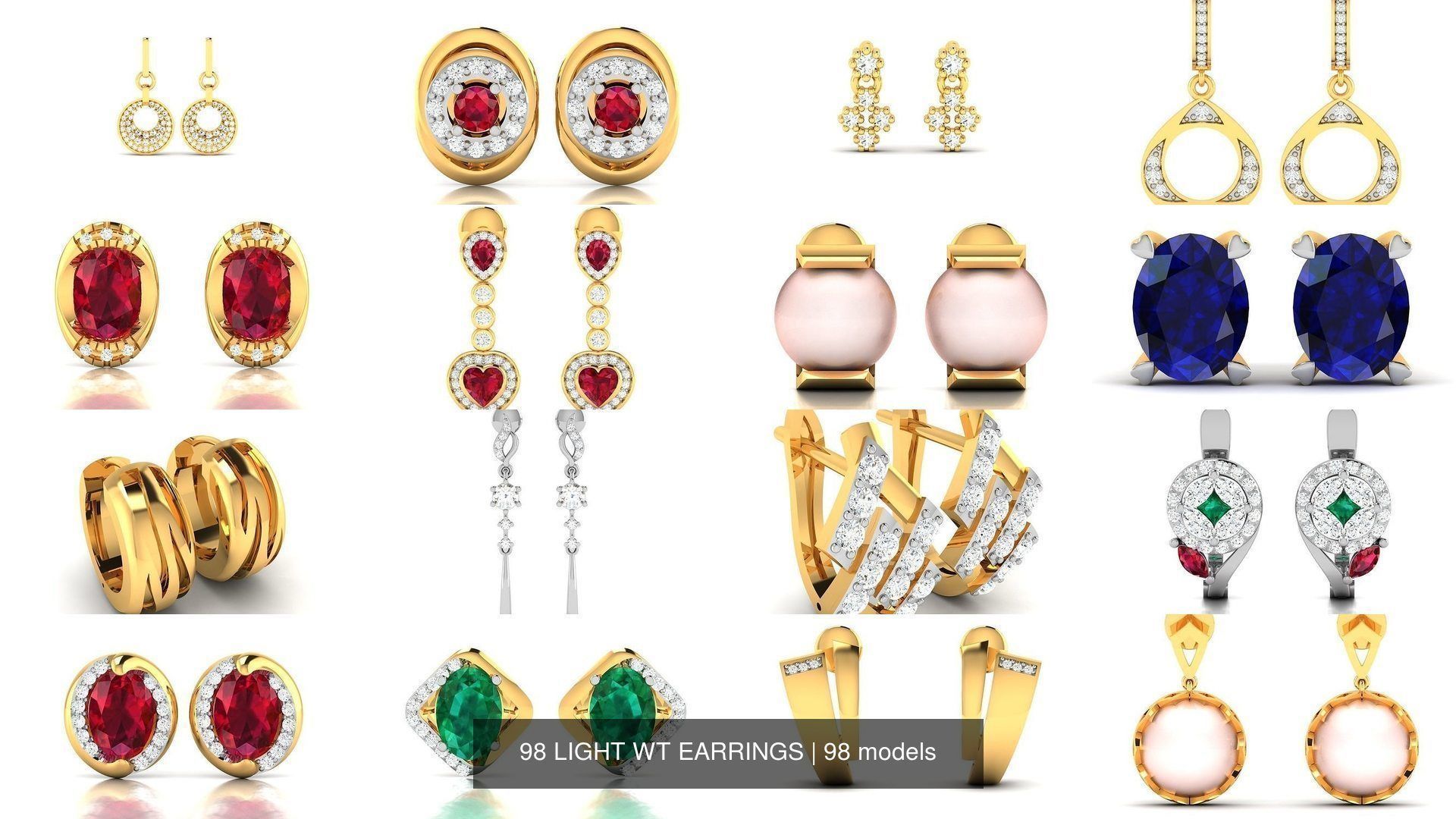 98 LIGHT WT EARRINGS 3D Model Collection_8