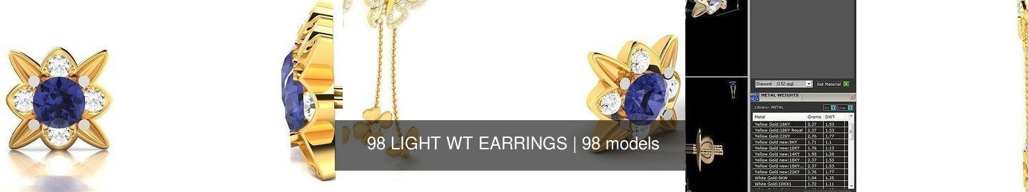 98 LIGHT WT EARRINGS 3D Model Collection_14