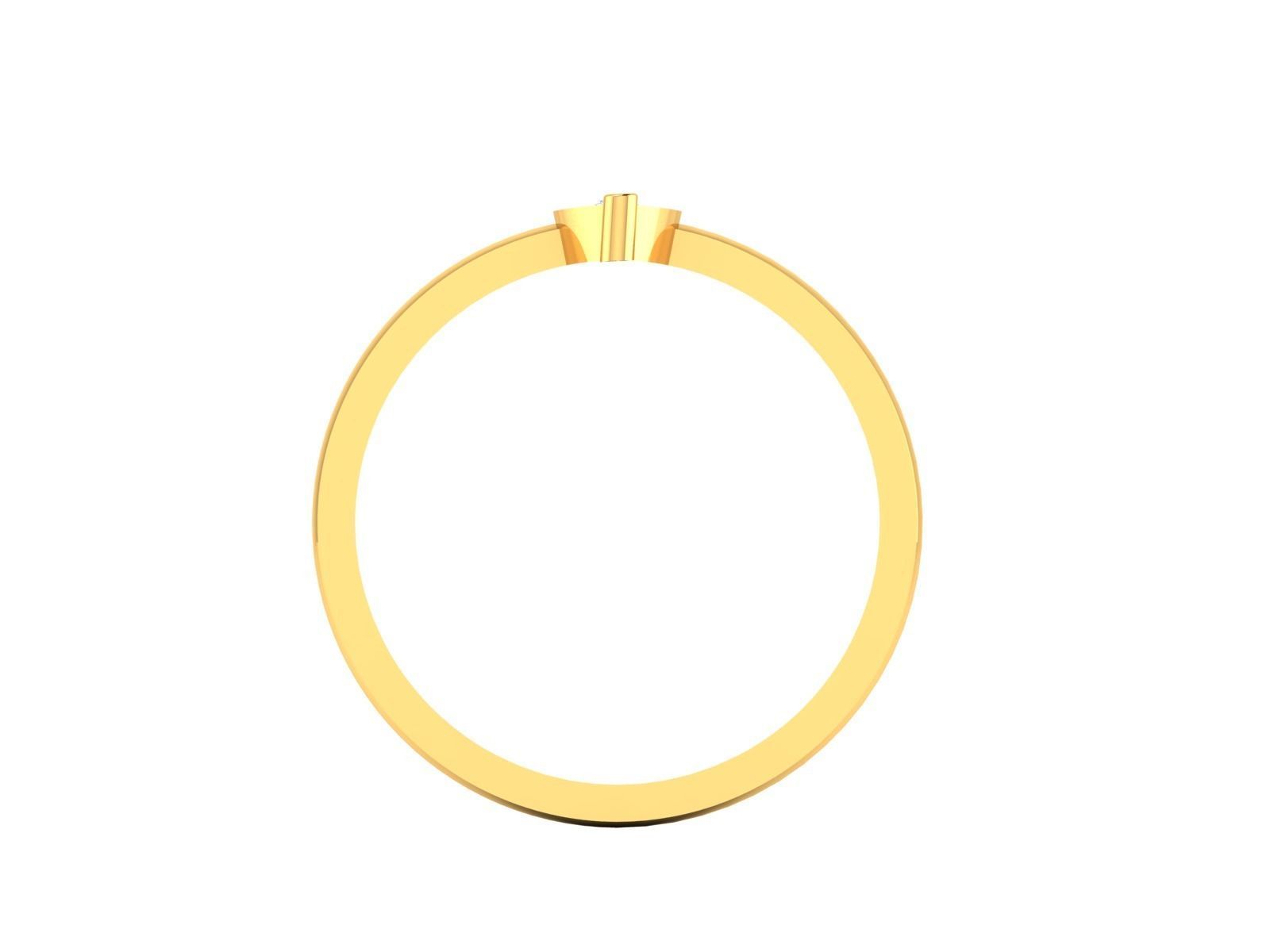 Ring-5761 gold ring with diamond in middle 3D print model_2