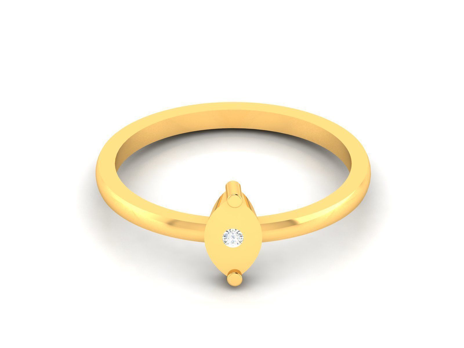 Ring-5761 gold ring with diamond in middle 3D print model_7