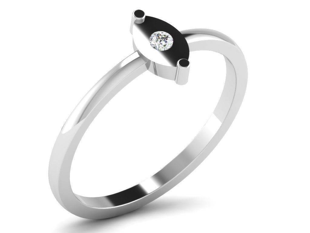 Ring-5761 gold ring with diamond in middle 3D print model_8