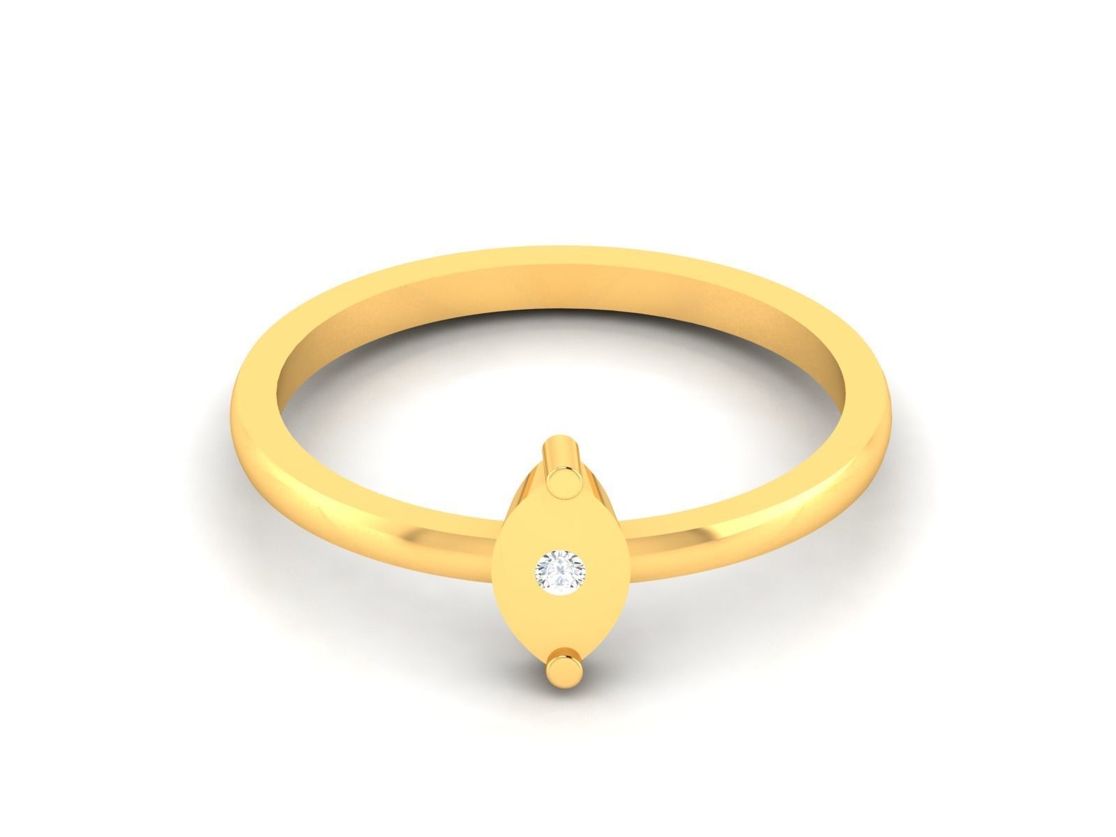 Ring-5761 gold ring with diamond in middle 3D print model_6