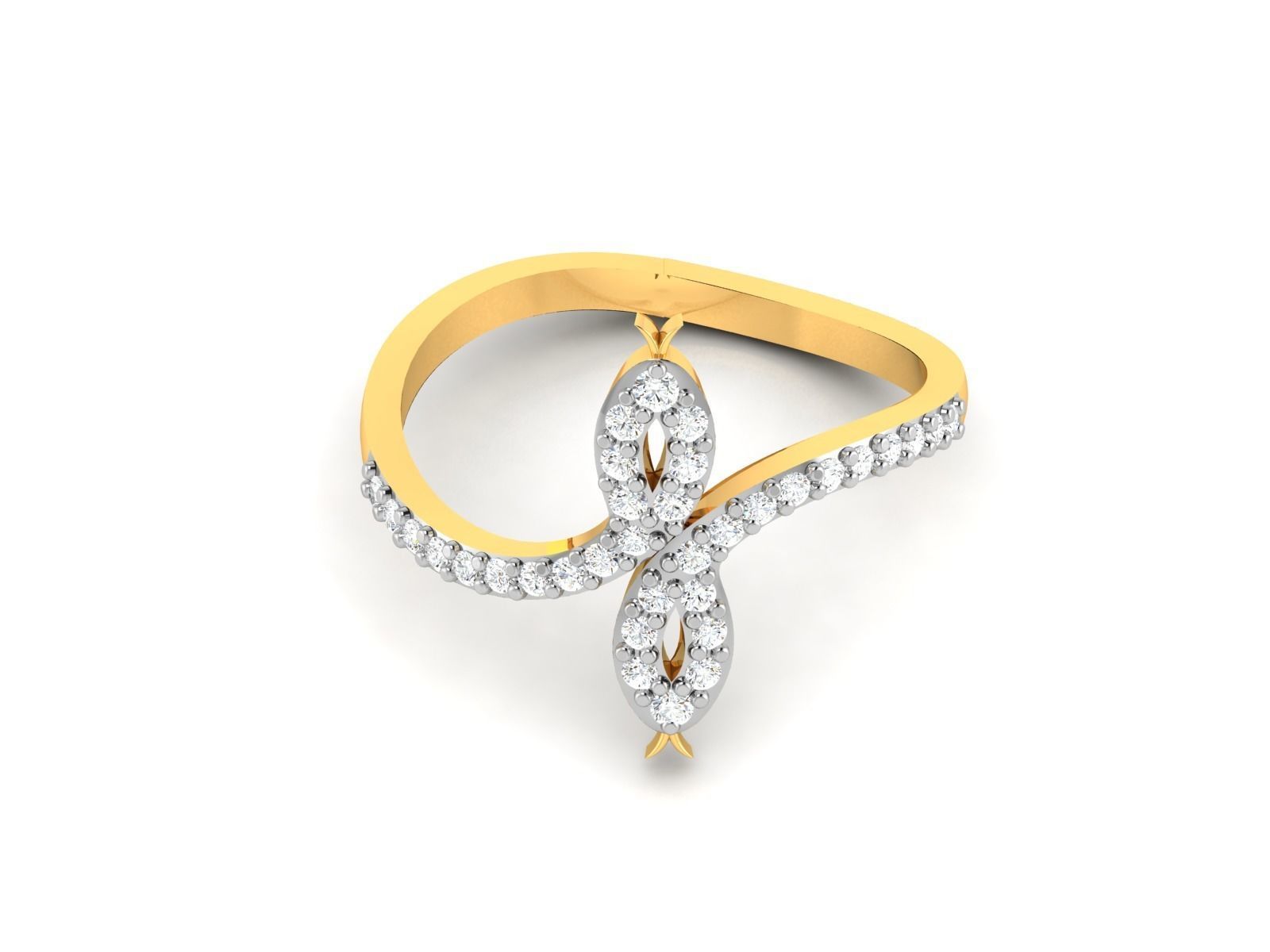 Ring-5760 diamond ring gold 3D print model_9