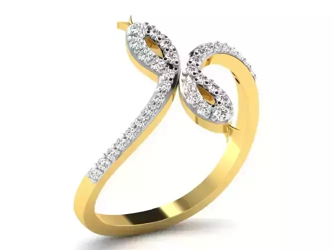 Ring-5760 diamond ring gold 3D print model