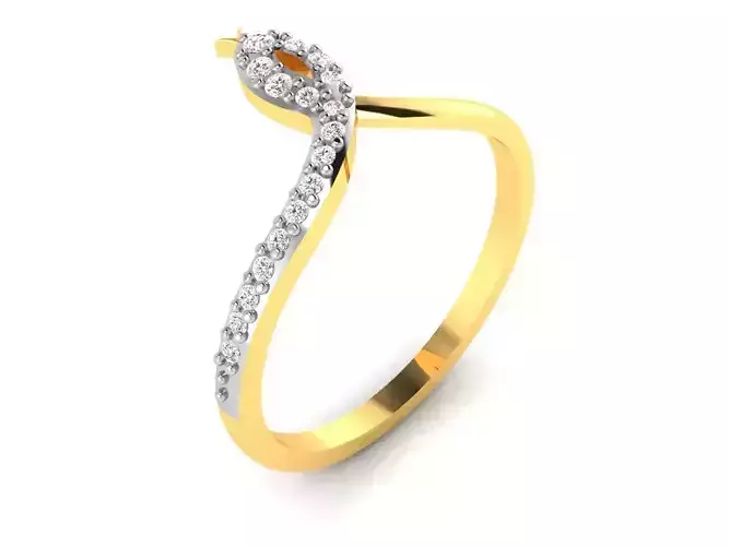 Ring-5759 elegant diamond ring gold 3D print model