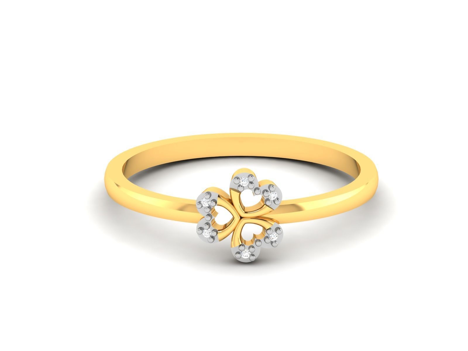 Ring-5747 diamond flower ring gold 3D print model_7