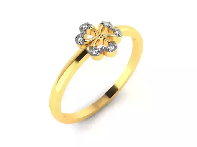 Ring-5747 diamond flower ring gold 3D print model