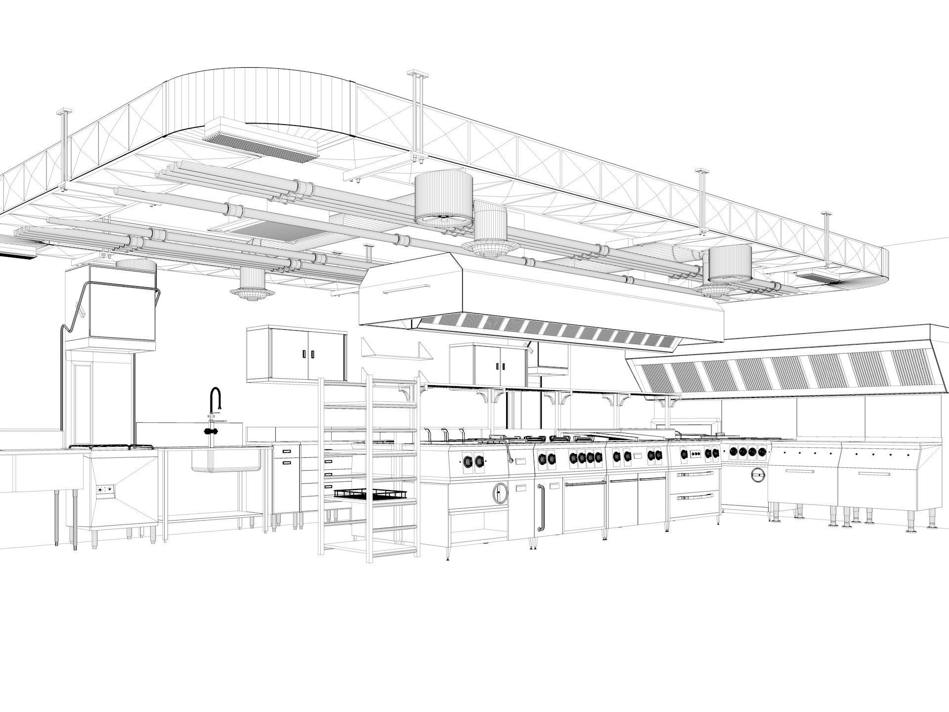 Commercial Kitchen 3 3D model_9