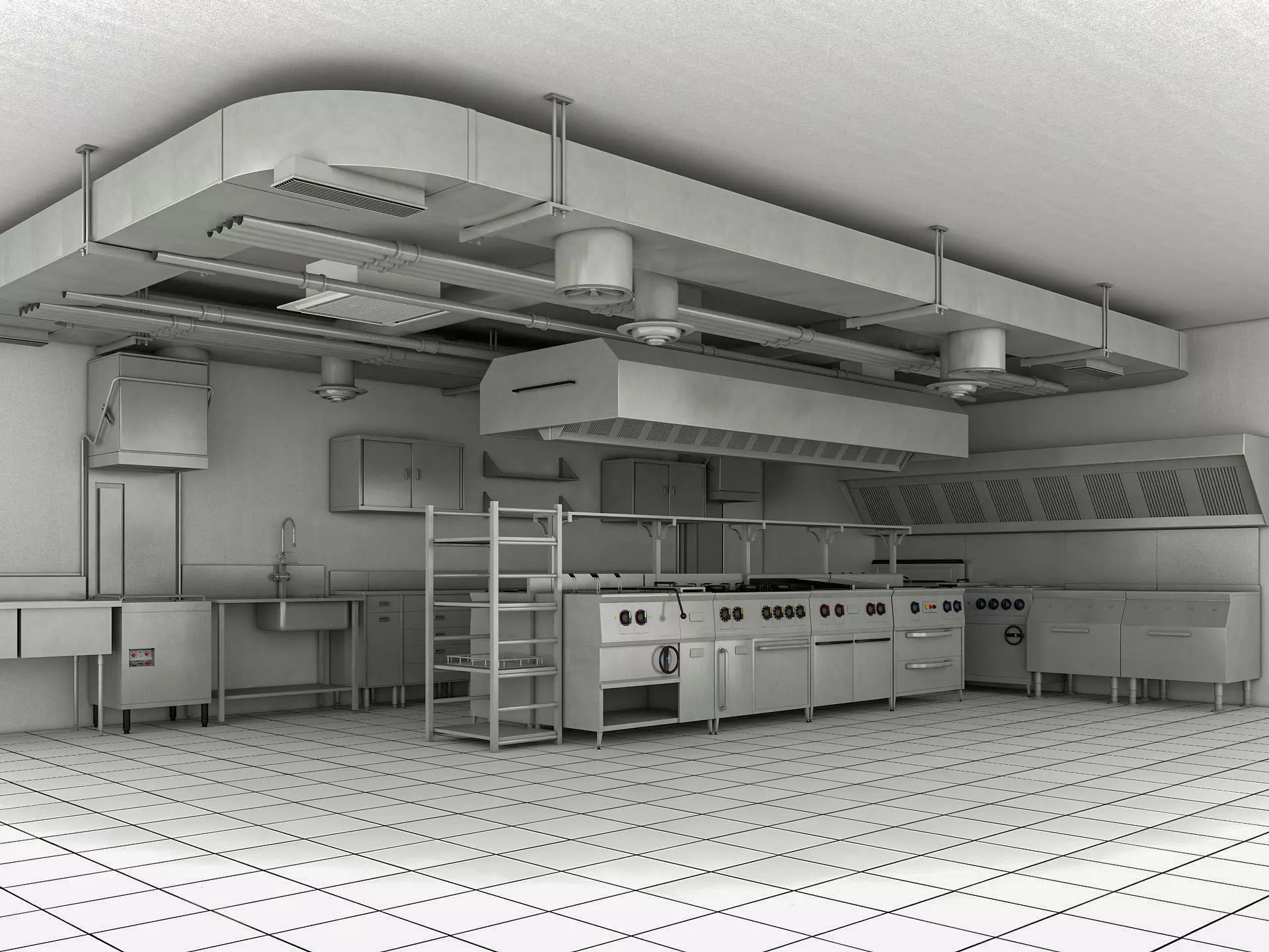 Commercial Kitchen 3 3D model_0
