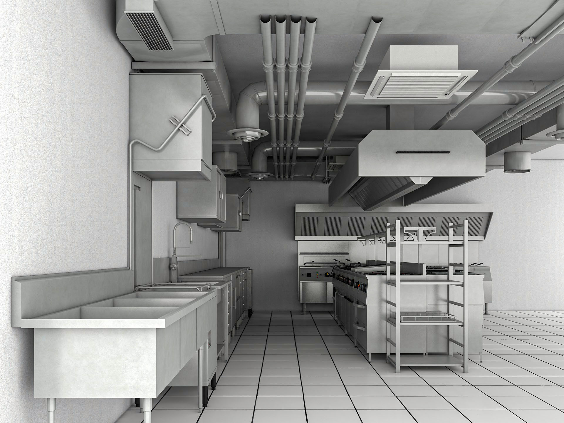 Commercial Kitchen 3 3D model_1