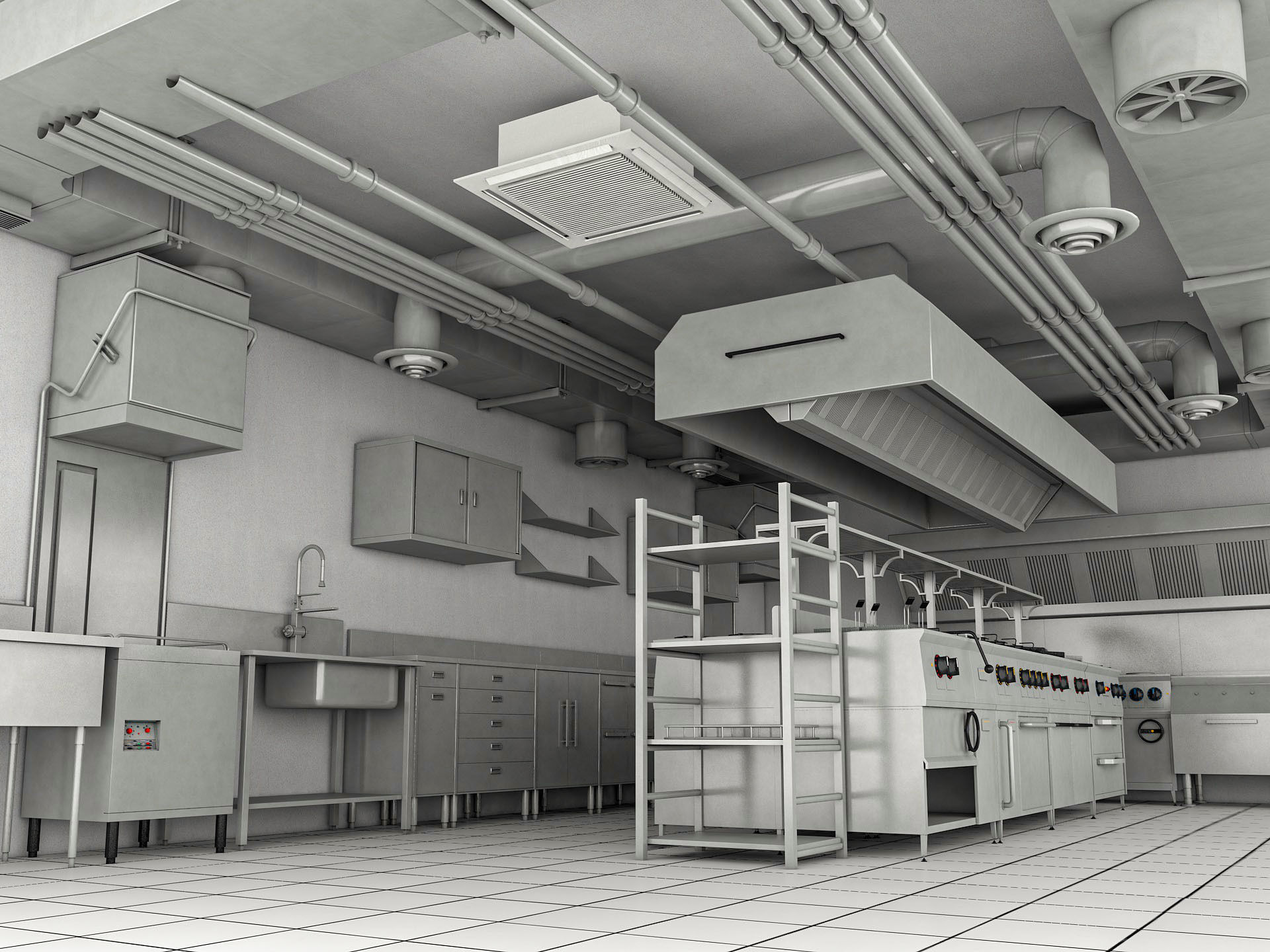 Commercial Kitchen 3 3D model_4