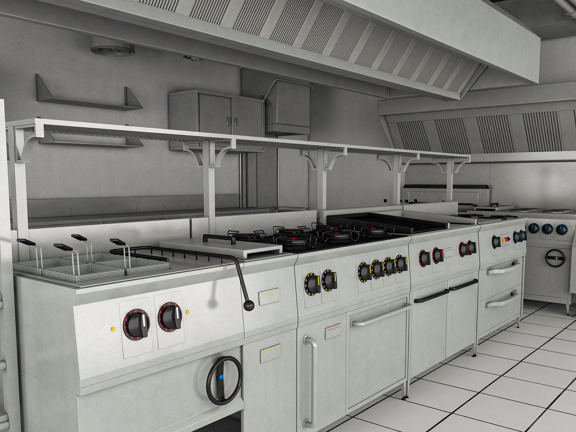 Commercial Kitchen 3 3D model_3