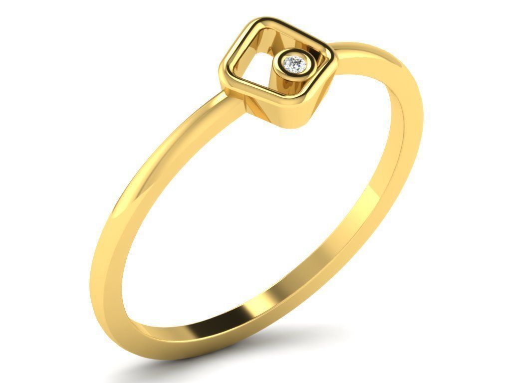 Ring-5746 square diamond ring gold 3D print model_8