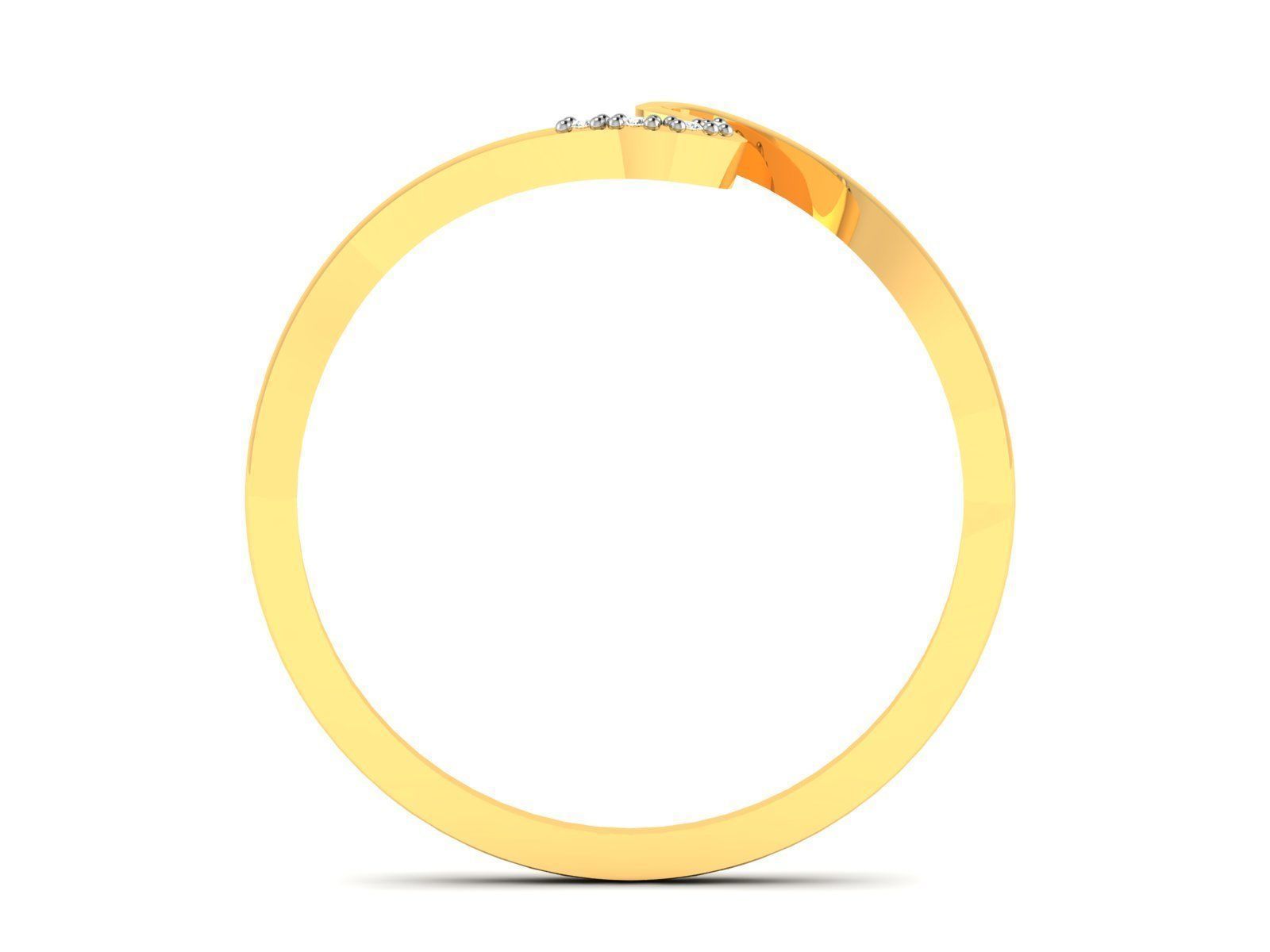 Ring-5743 gold ring with diamonds 3D print model_2