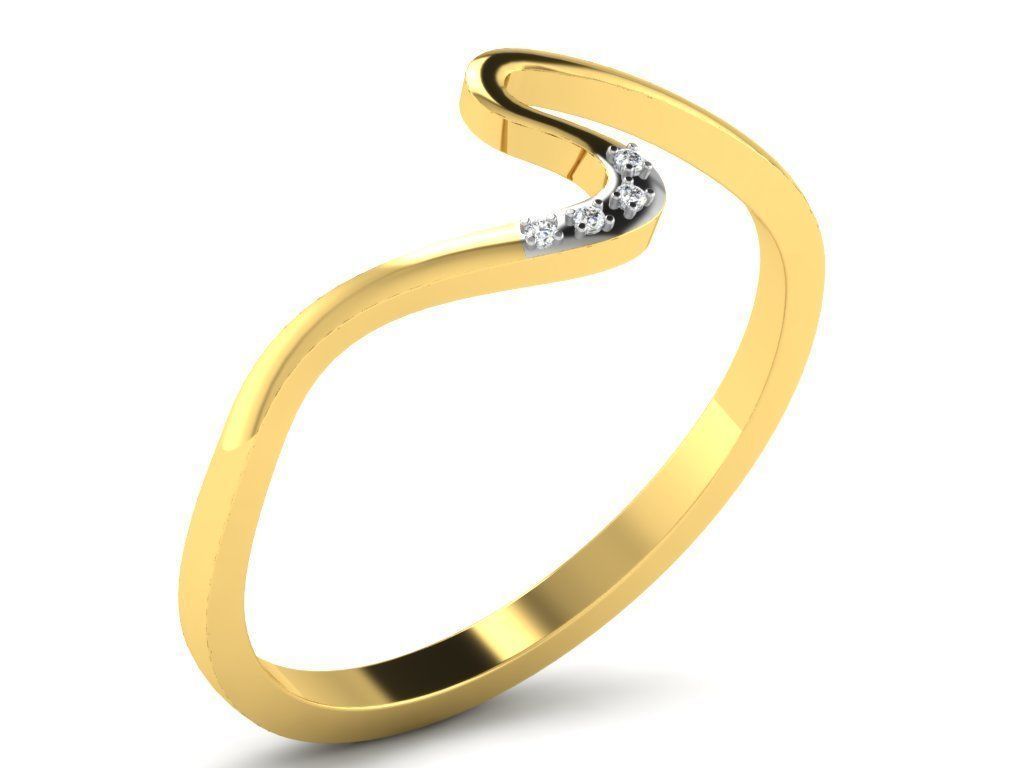 Ring-5743 gold ring with diamonds 3D print model_8