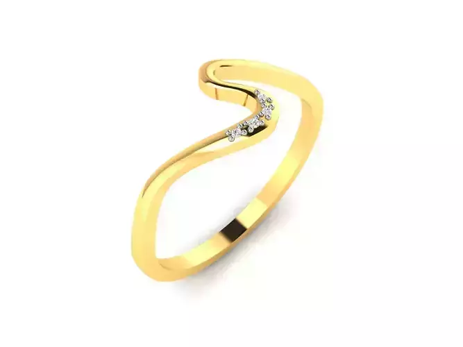 Ring-5743 gold ring with diamonds 3D print model