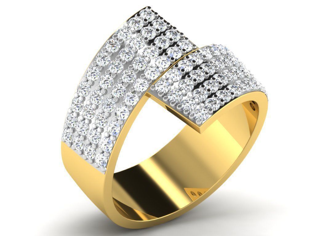 Ring-5739 diamond ring gold 3D print model_8
