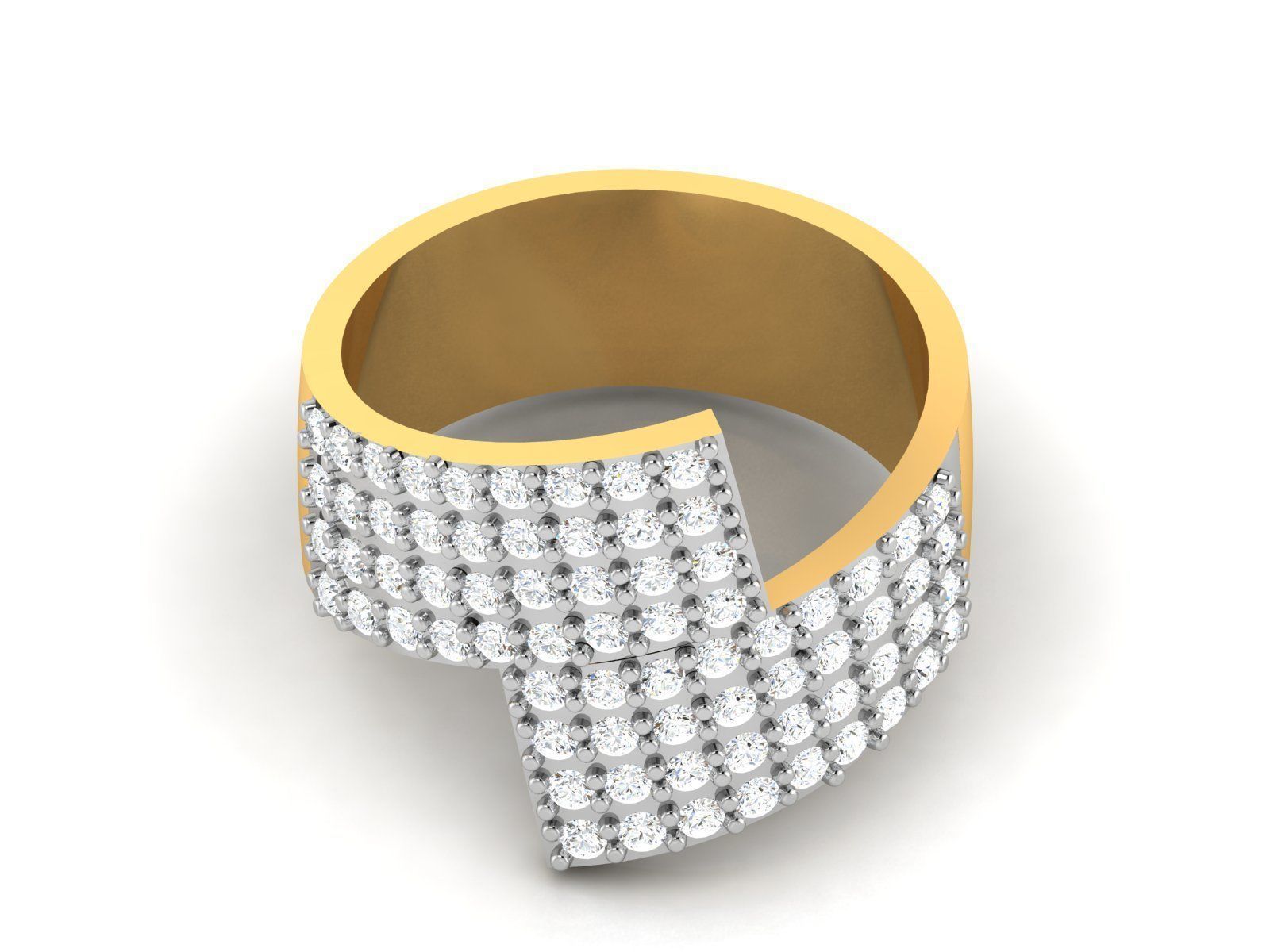 Ring-5739 diamond ring gold 3D print model_6