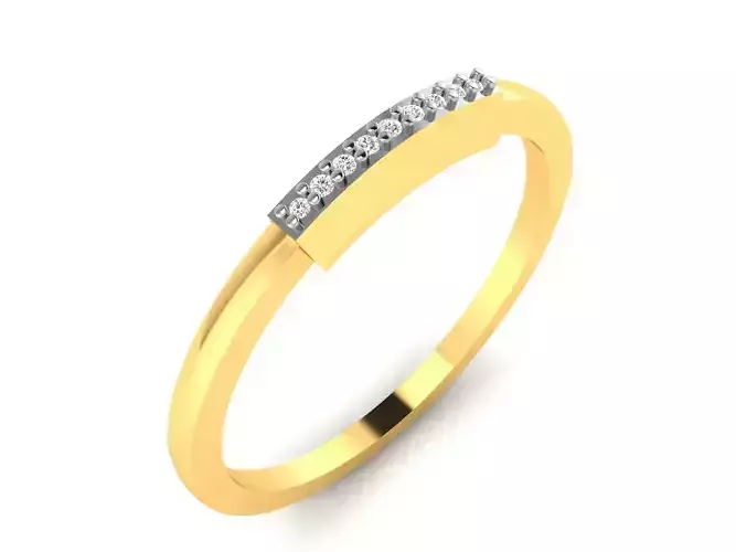 Ring-5723 diamond band ring gold 3D print model