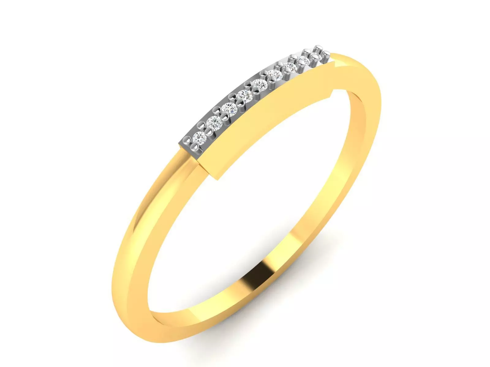 Ring-5723 diamond band ring gold 3D print model_0