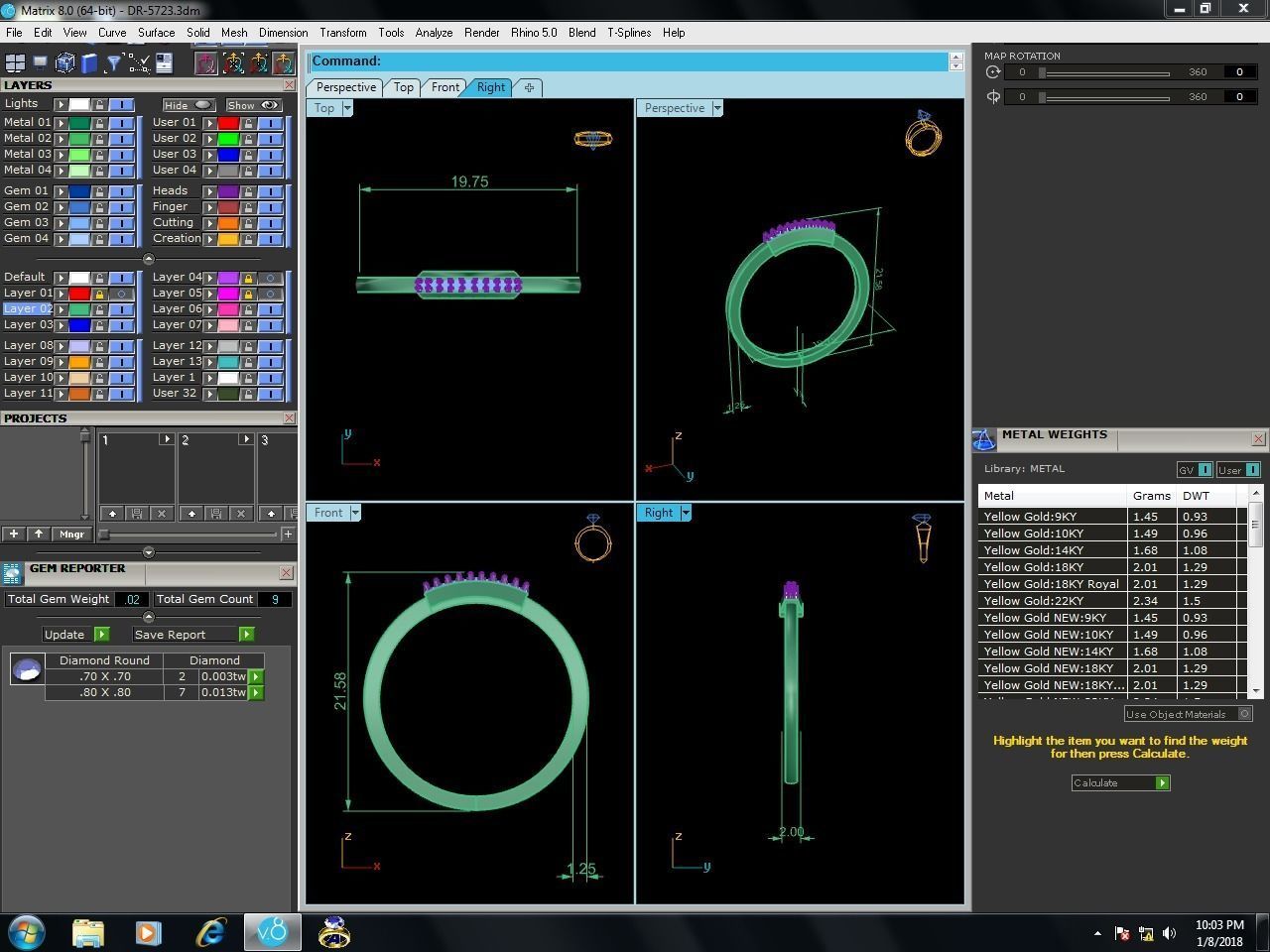 Ring-5723 diamond band ring gold 3D print model_9
