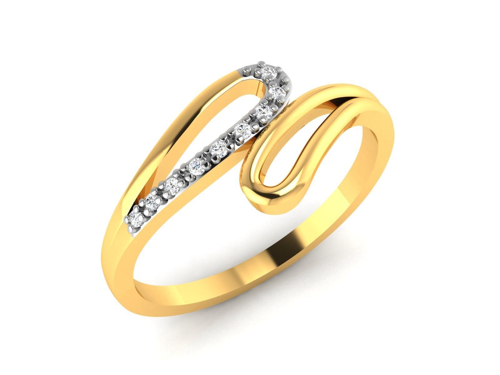 Ring-5707 diamond ring gold 3D print model_1