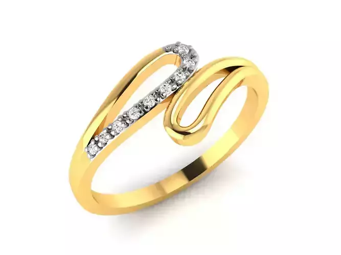 Ring-5707 diamond ring gold 3D print model